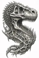 dinosaur skeleton tattoo design idea