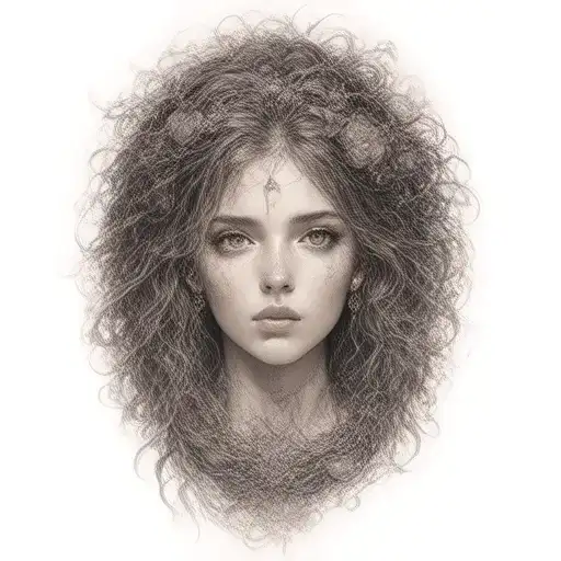 Virgo maiden tattoo design idea