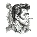 Elvis Presley faces tattoo design idea