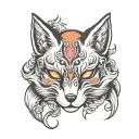 kitsune mask tattoo design idea