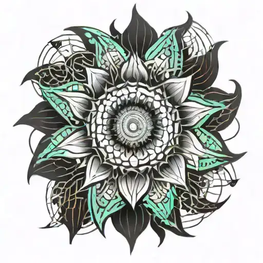 sunflower tattoo design idea