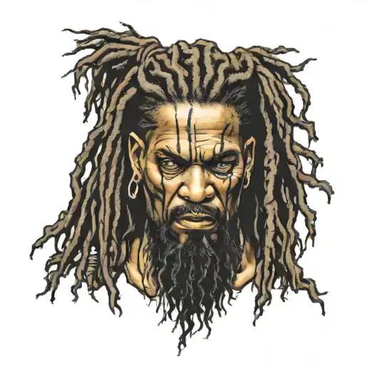 see no evil dread locks for hair tattoo design idea