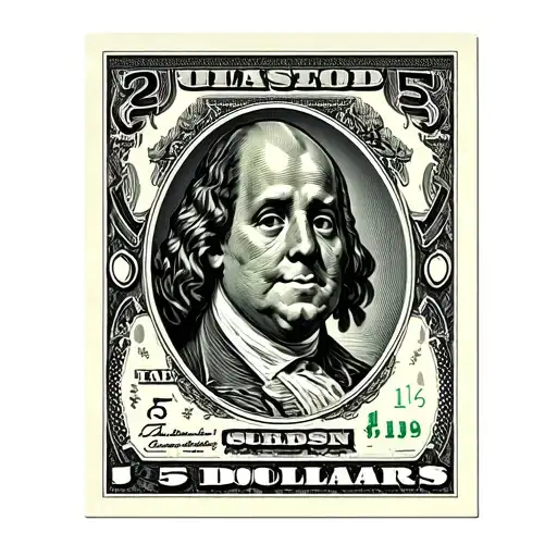 5 Dollar Bill tattoo design idea