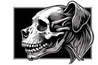 dog skull side profile tattoo design idea