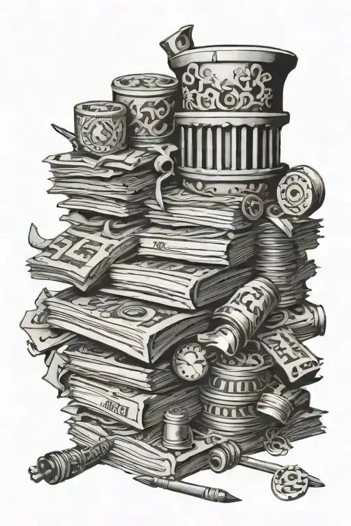 hustler counting stacks tattoo design idea