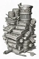 hustler counting stacks tattoo design idea