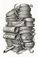 hustler counting stacks tattoo design idea