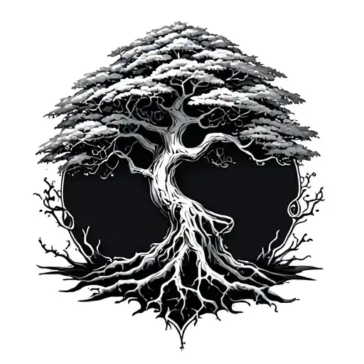 poison tree growing tattoo design idea