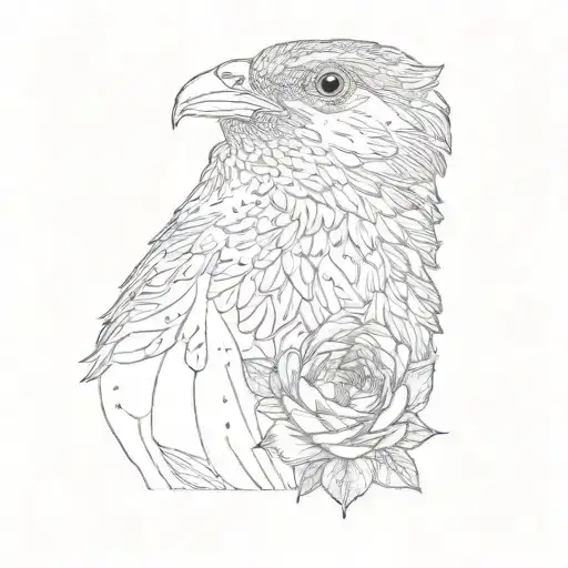a pheasant eating a flower tattoo design idea