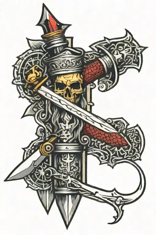 military dagger with devils brigade patch tattoo ideas tattoo design idea