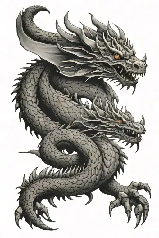 dragon scorpion and dog tattoo design idea
