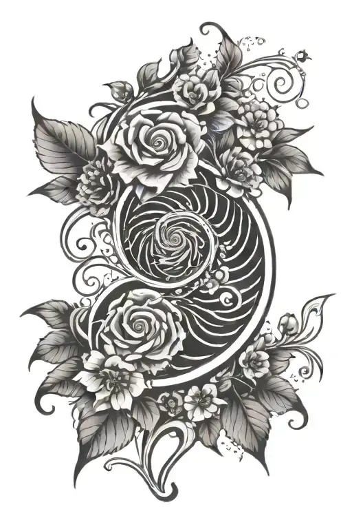 fibonacci spiral tattoo design idea