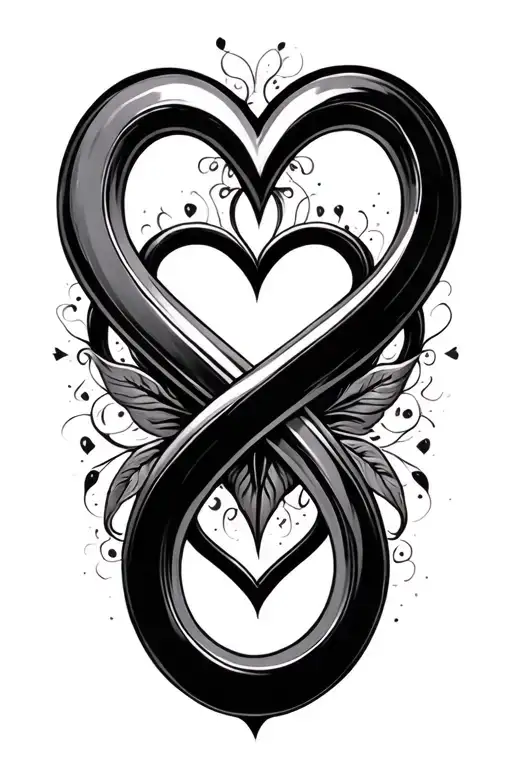 444 Infinity Symbol along with heart tattoo design idea