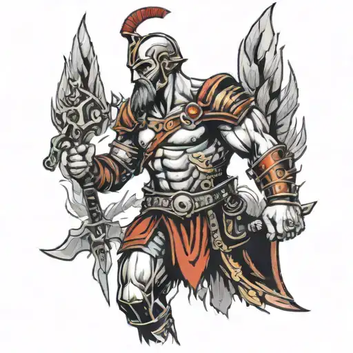ares god of war tattoo design idea