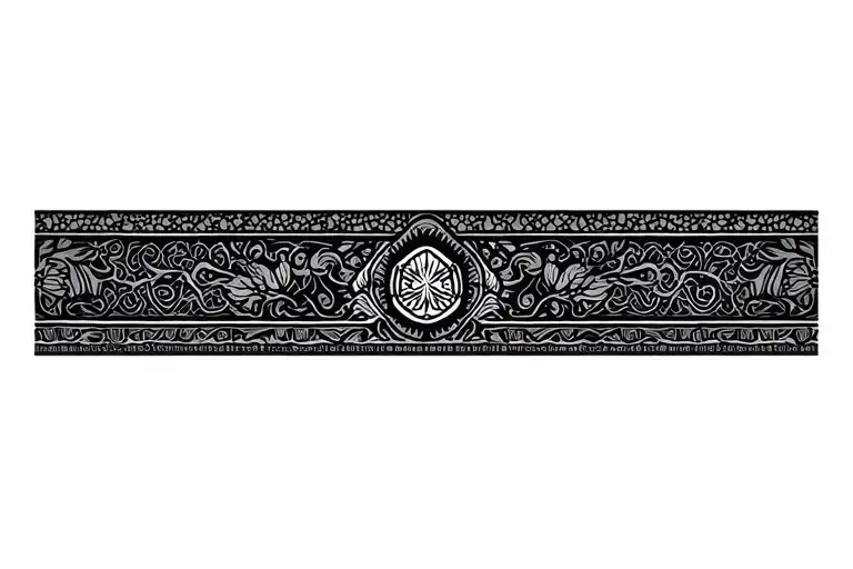 wrist band medieval, mystic, japanese, suprnatural, dark tattoo design idea
