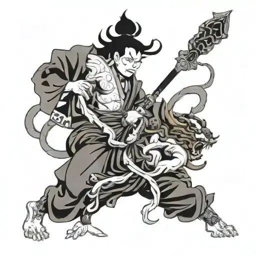 raijin and fujin god tattoo design idea