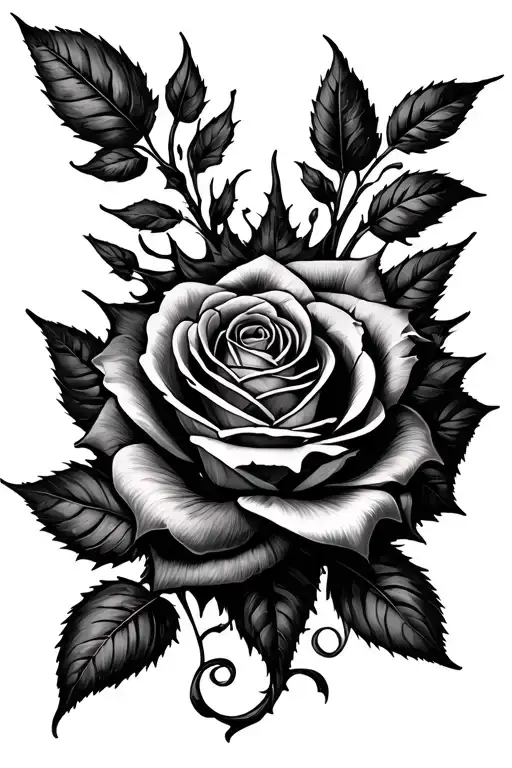 Thorn and rose tattoo tattoo design idea