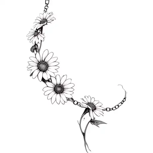 daisy chain tattoo design idea
