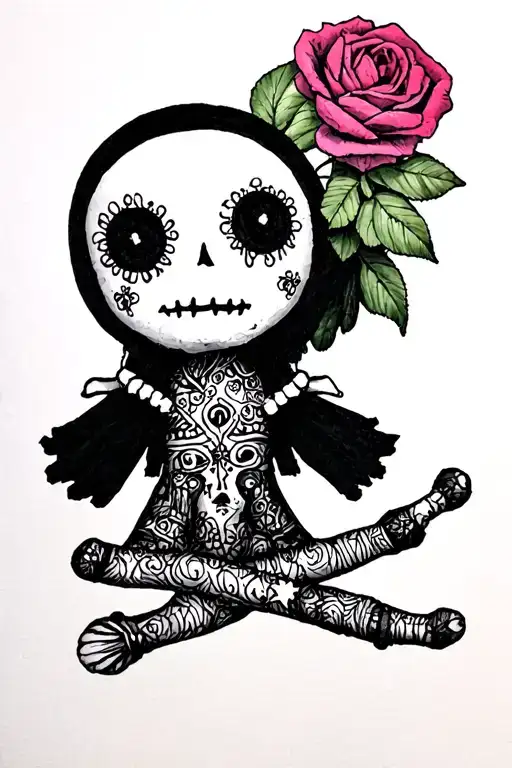 voodoo doll tattoo design idea