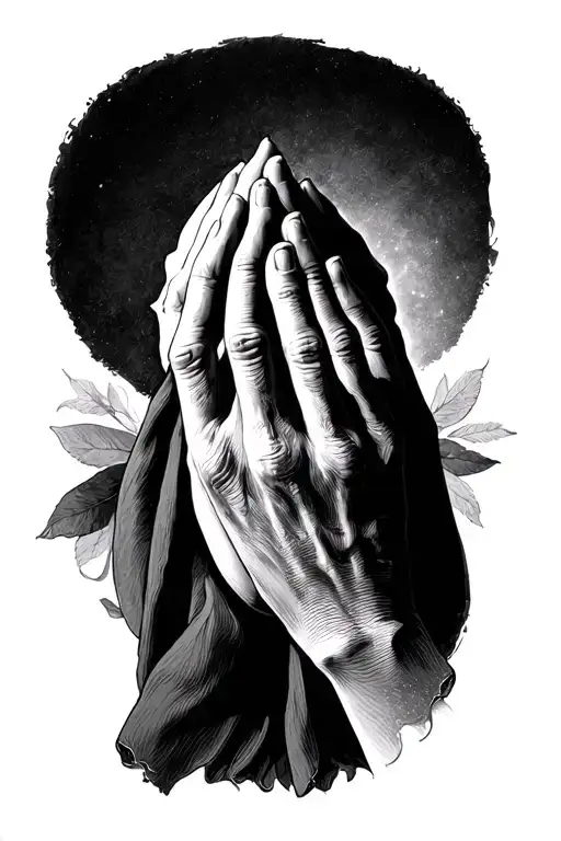 praying hands tattoo design idea