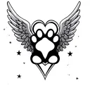 stars hearts infinity paw print angel wing tattoo tattoo design idea
