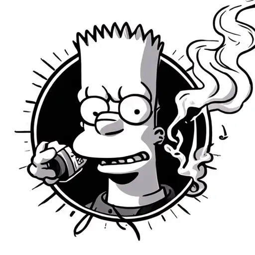 Bart Simpson Smoking tattoo design idea