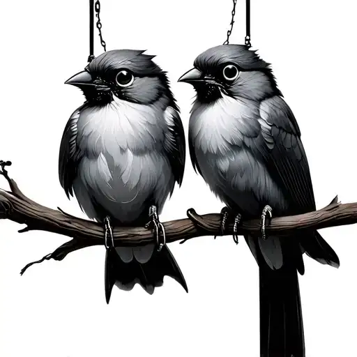 marionette casting birds tattoo design idea