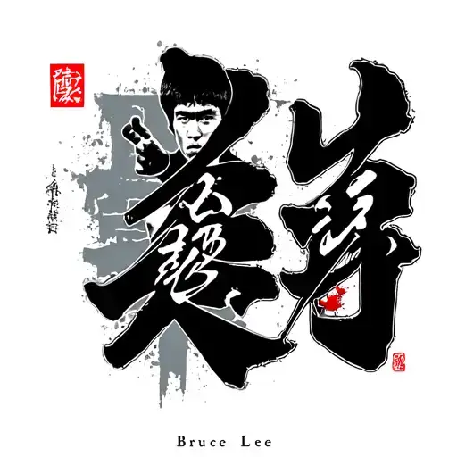 bruce lee text tattoo design idea