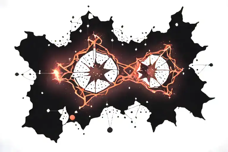 aquarius constellation merging together tattoo design idea