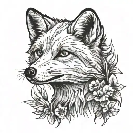 arctic fox tattoo design idea