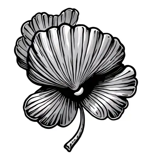 Shamrock with scallop shell  tattoo design idea
