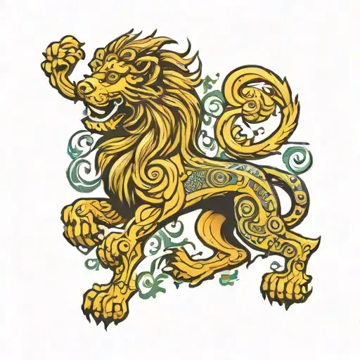 Sweedish Rampant Lion tattoo design idea