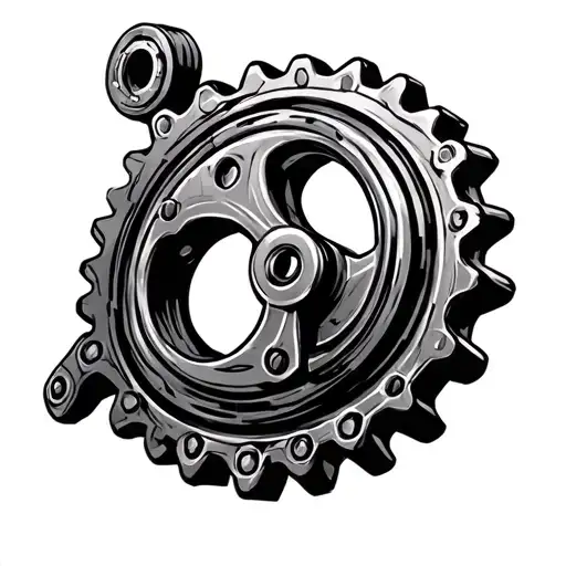 chain and sprocket and wheel tattoo design idea