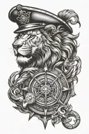 lion and compass with halligan fallen firefighter tattoo design idea