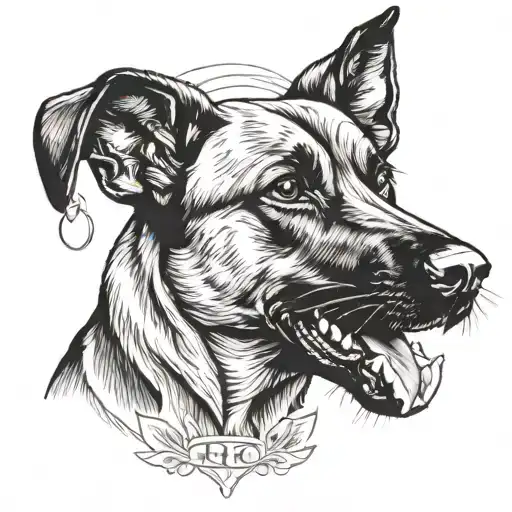 belgian malinois face tattoo design idea