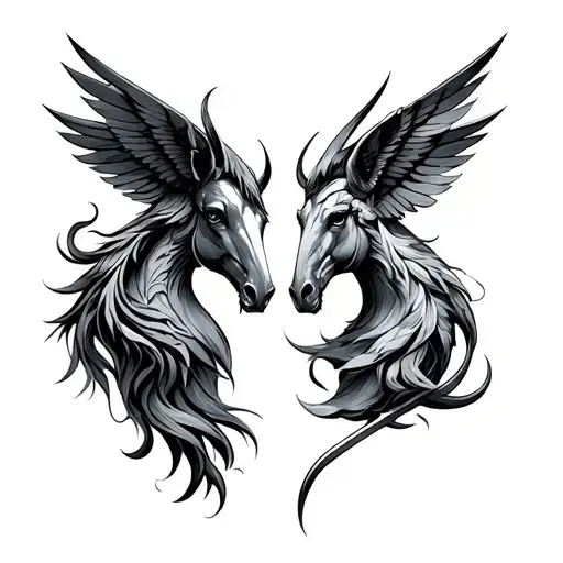 Libra And Sagittarius Combined tattoo design idea