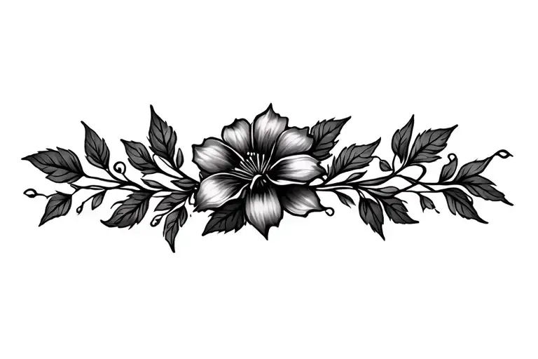 jasmin flower ivy leaf vine wrapping tattoo design idea