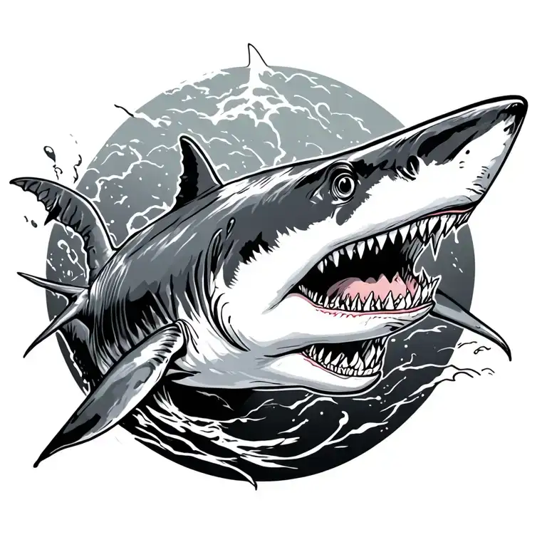 Shark week tattoo design idea