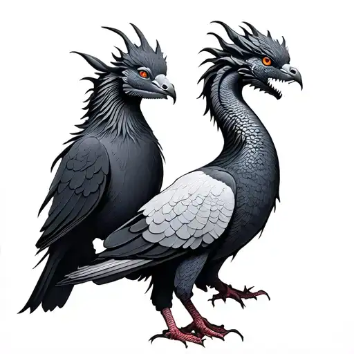 family, fancy pigeons, dragons tattoo design idea
