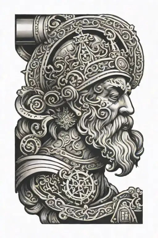 RELIGION TATTOO IN FRON OF THE BICEP tattoo design idea
