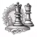 queen chess piece tattoo design idea