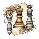 queen chess piece tattoo design idea