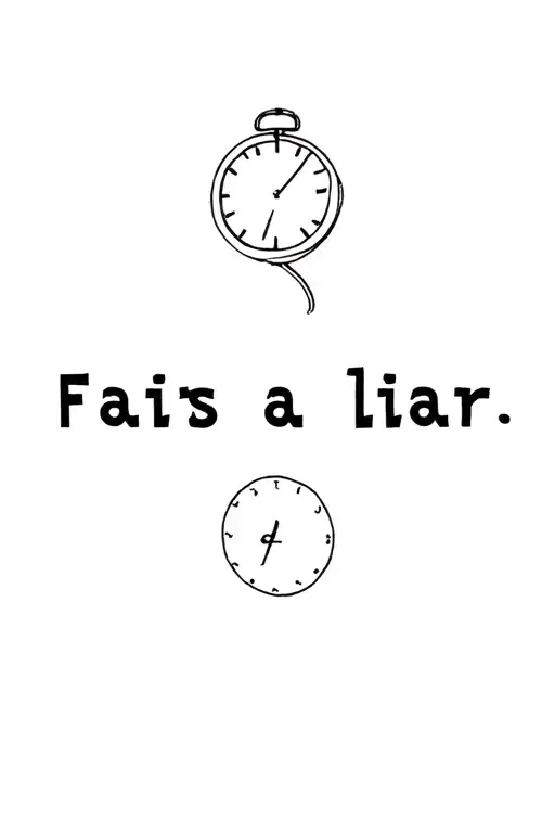 A minimalist tattoo with the phrase: Fair is a liar. You also need to add a small clock, either sand or regular, and a f tattoo design idea