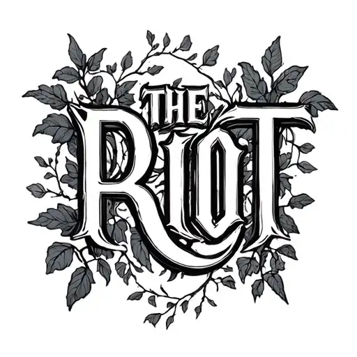 The word riot around the vines without The tattoo design idea