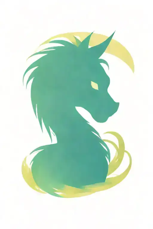 dragon with cat face background abstract circle tattoo design idea