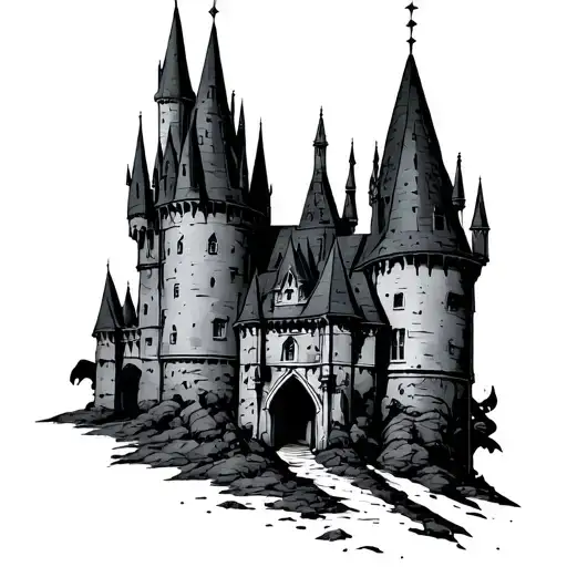 Gothic Castle tattoo design idea