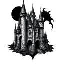 Gothic Castle tattoo design idea