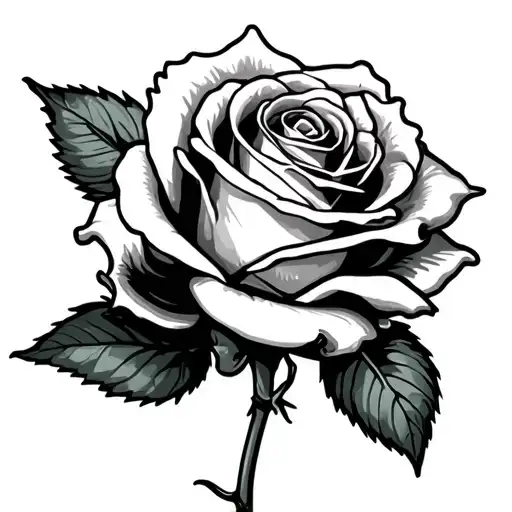 rose with euro note tattoo design idea