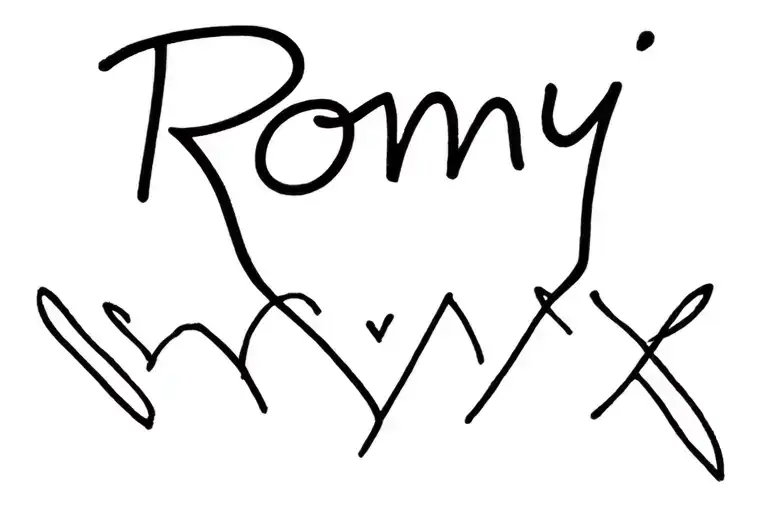 "Romy" herz tattoo design idea
