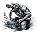 underwater hunting sport tattoo design idea